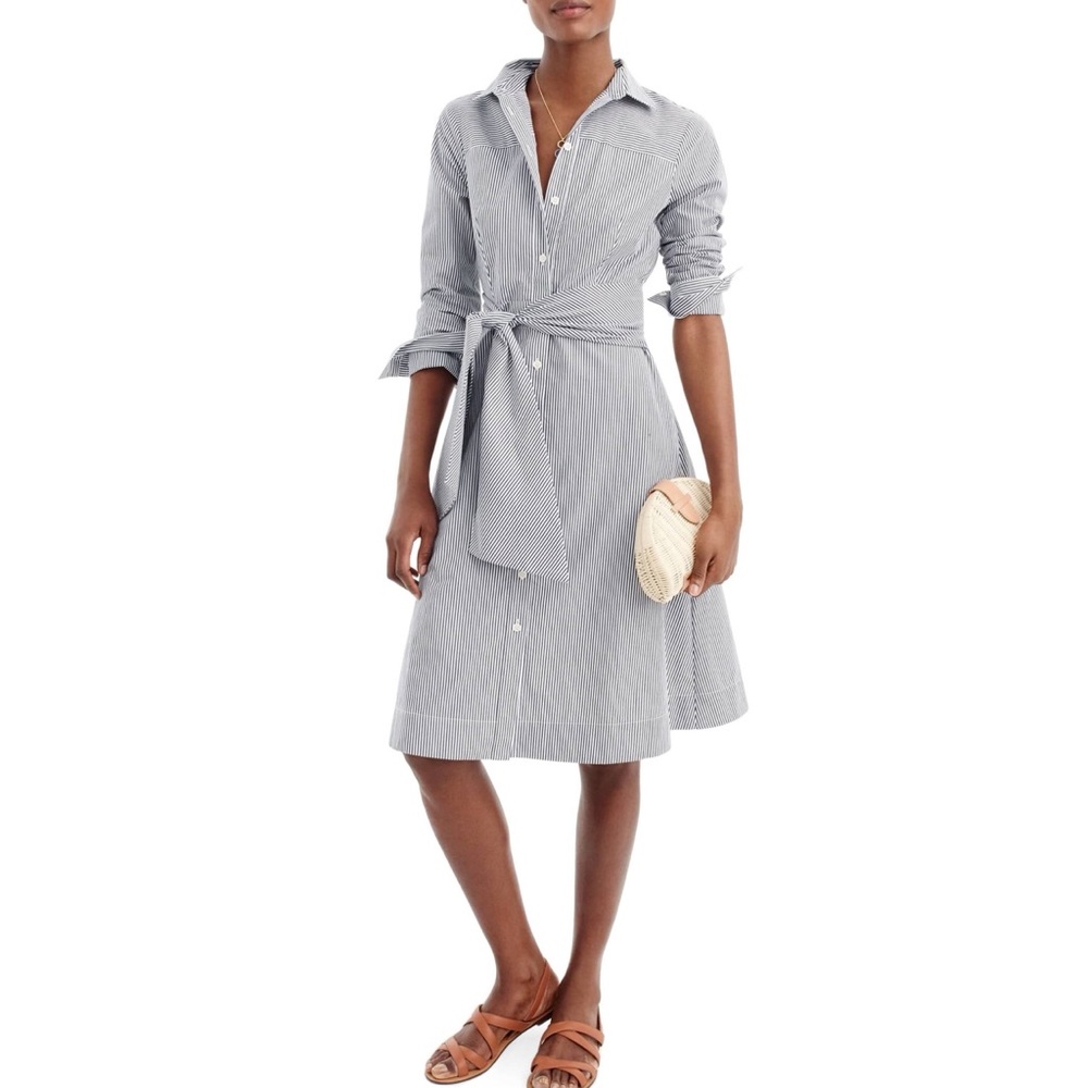 J.Crew Maribou Stripe Cotton Shirtdress